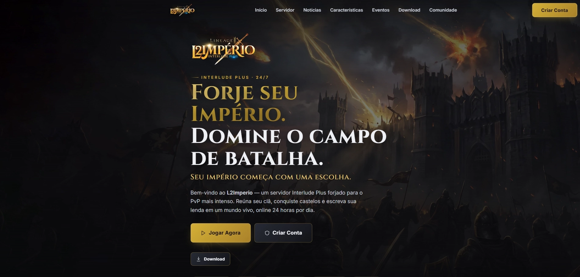 Terceiro projeto de site desenvolvido pela Portal King